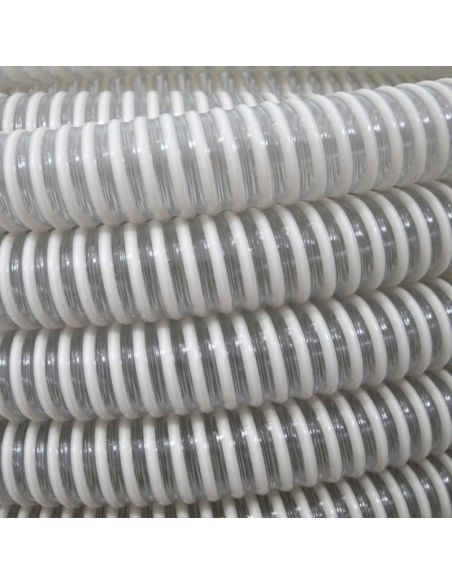 Tuyau PVC alimentaire spirale plastique blanc 