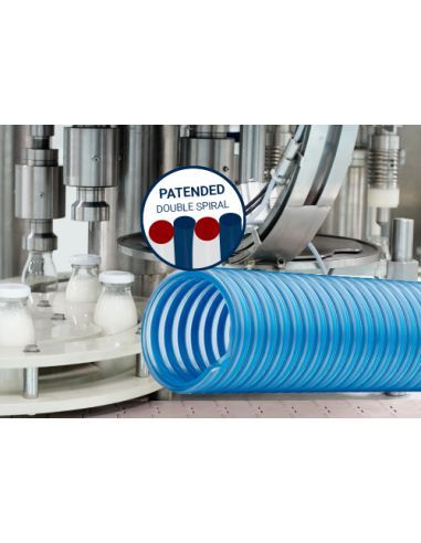 FLEXIGLISSE - Tuyau PVC à double spirale plastique bleue brevetée - à la coupe