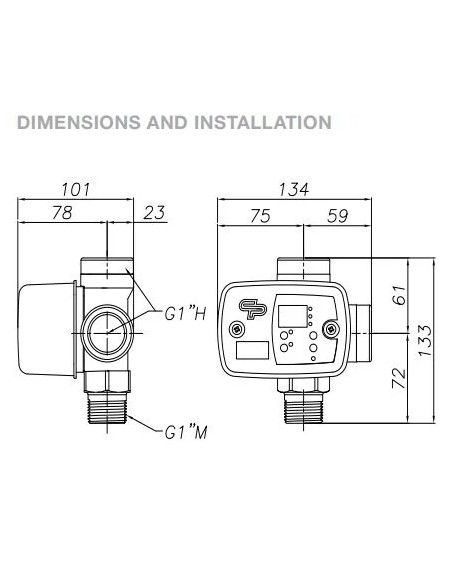 Pressostat électronique T-KIT Switchmatic 2 avec protection manque d'eau