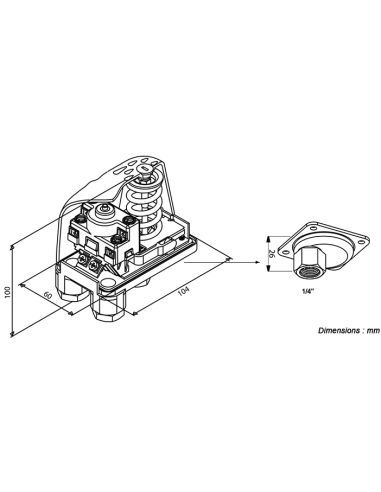 Pressostat inversé pour sécurité manque d'eau