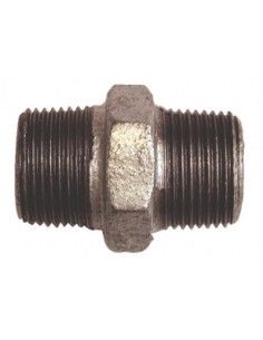 Raccord mamelon mâle/mâle en fonte malléable galvanisée