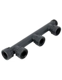 Collecteur PVC avec 3 sorties, écrous mobiles 1"