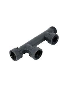 Collecteur PVC avec 2 sorties, écrous mobiles 1"