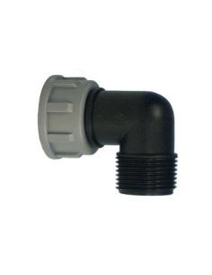 Coude polypropylène mâle/femelle 1" avec écrou mobile