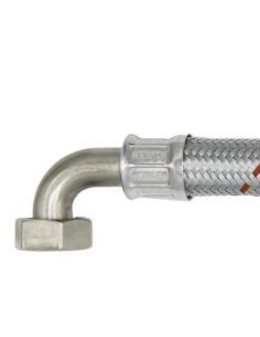 Tuyau Tressé inox mâle droit 1" femelle coudée 1" - Longueur 70cm 2