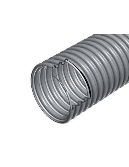 Gaine PVC grise avec spire acier +65°C