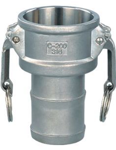 Coupleur à came en inox sur canule - CamLock Type. C