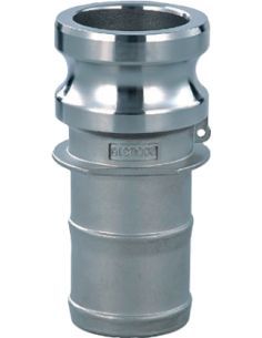 Adaptateur à came en inox sur canule - Camlock Type. E