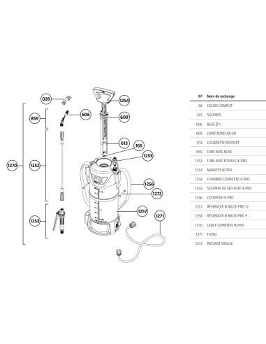 Buse complète avec coude pour pulvérisateur IK