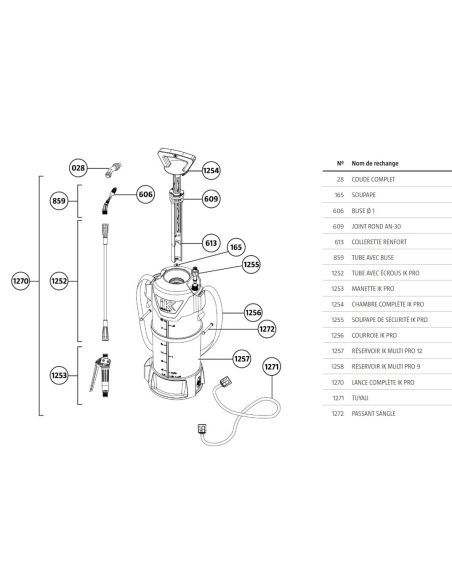 Buse complète avec coude pour pulvérisateur IK