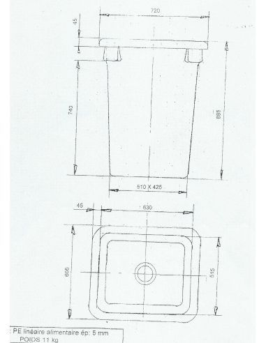 Comporte de Vendange Bords Tombants