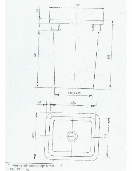 Comporte de Vendange Bords Tombants