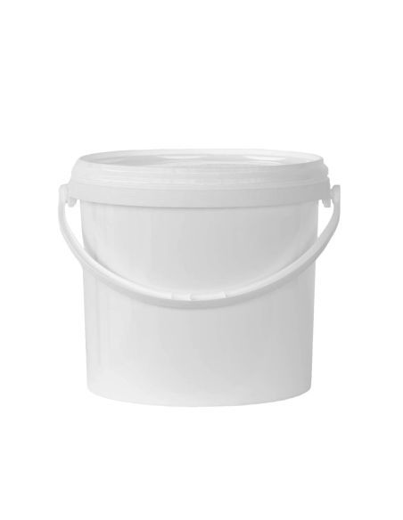 Seau blanc alimentaire avec couvercle