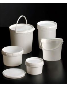 Seau blanc alimentaire avec couvercle 2