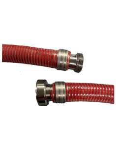 Tuyaux PVC spiralés alimentaires rouges équipés en Mâcon Inox