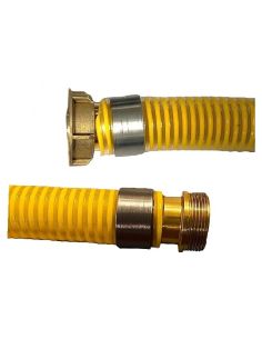 Tuyaux PVC spiralés alimentaires jaunes équipés en Mâcon Laiton