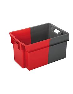 Bac Plein Bicolore Gris/Rouge Emboîtable - 50L