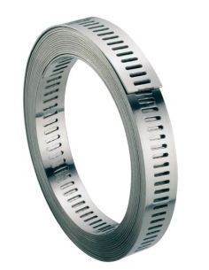 Dévidoir de 30m de bande ajourée en acier inoxydable de larg. 13mm